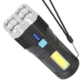 Rechargeable Flashlight LED Floodlight Torch with Strap Super Bright Flashlight