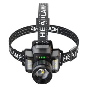 Outdoor LED Headlamp for Camping Hiking Cycling Running Fishing (Color: Black B)