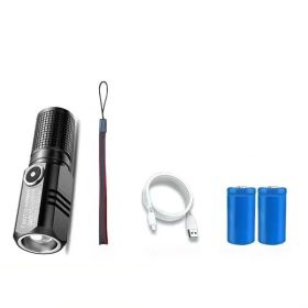 Mini LED Flashlight; Rechargeable Portable & Zoomable Light For Outdoor Hiking Camping & Emergency; Sports & Outdoor Supplies (Items: Dual Battery 4-8h)