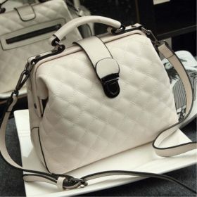 Women Doctor Bag 2024 Mobile Messenger Shoulder Clutch Large Capacity Ladies Scrub Leather Leather Handbag (Color: White rhombic)