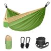 Camping Hammock Double & Single Portable Hammock With 2 Tree Straps And 2 Carabiners; Lightweight Nylon Parachute Hammocks Camping Accessories Gear